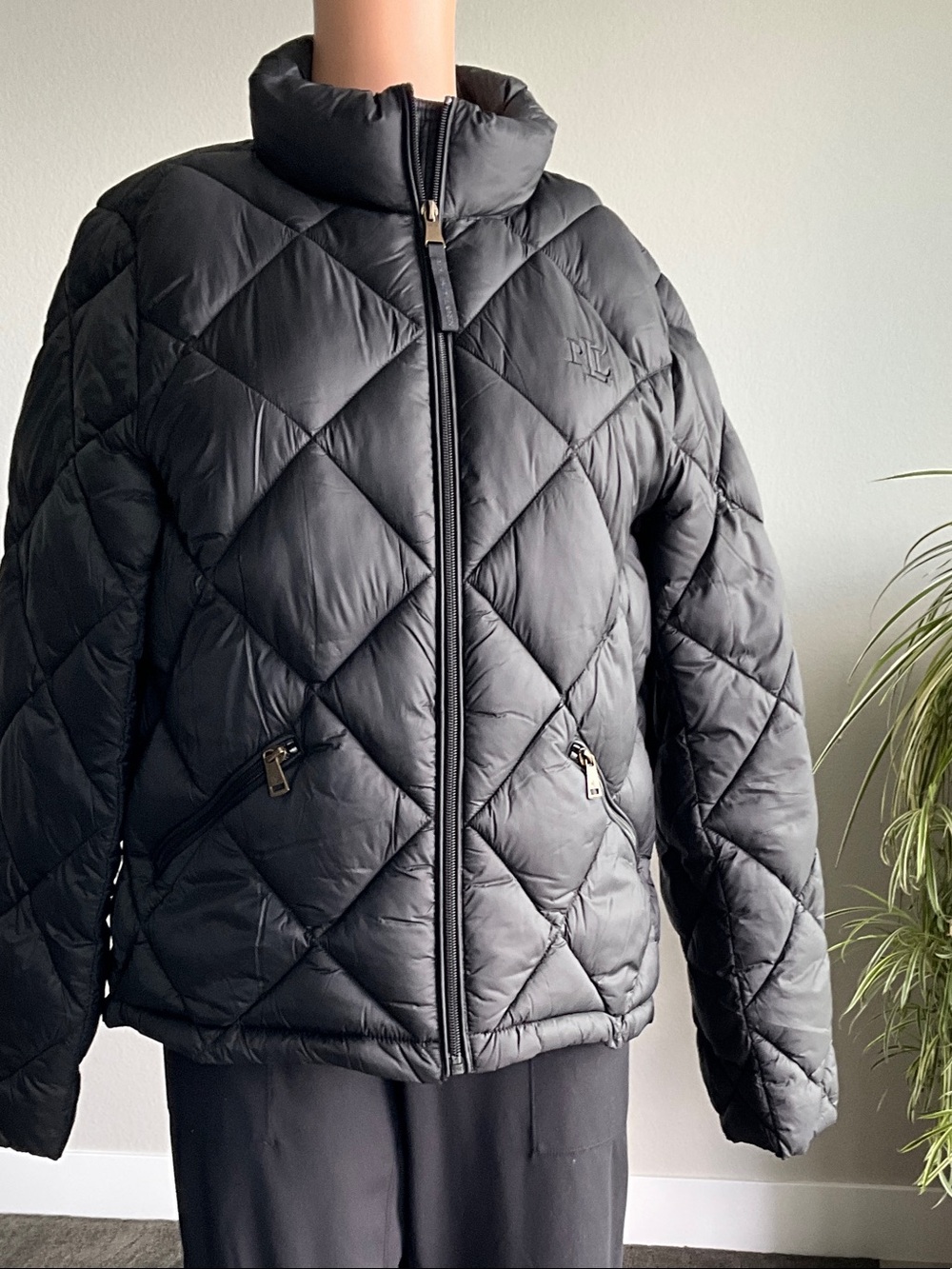 Ralph Lauren Black Quilted Diamond Puffer Jacket